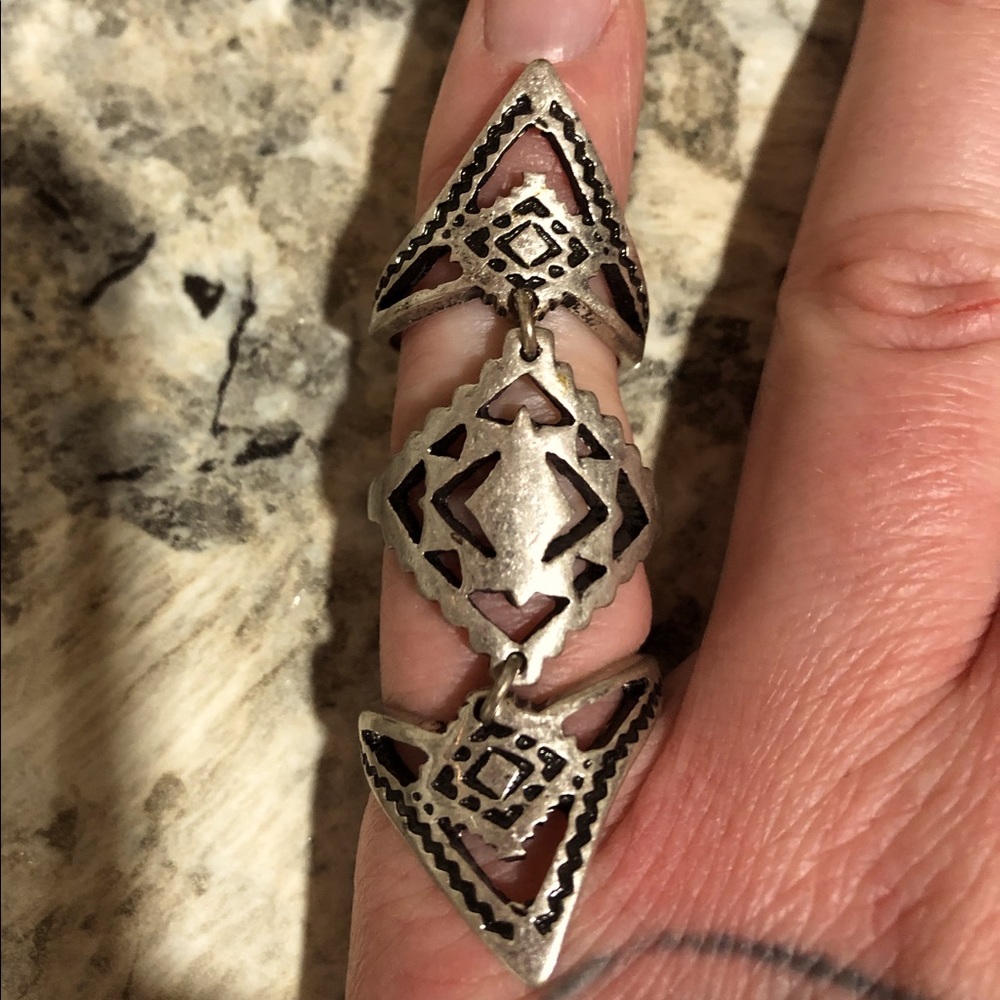 Multi layered deco art style ring